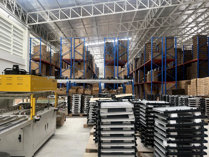 Finished radiators and the film packing line at DTS Auto Parts